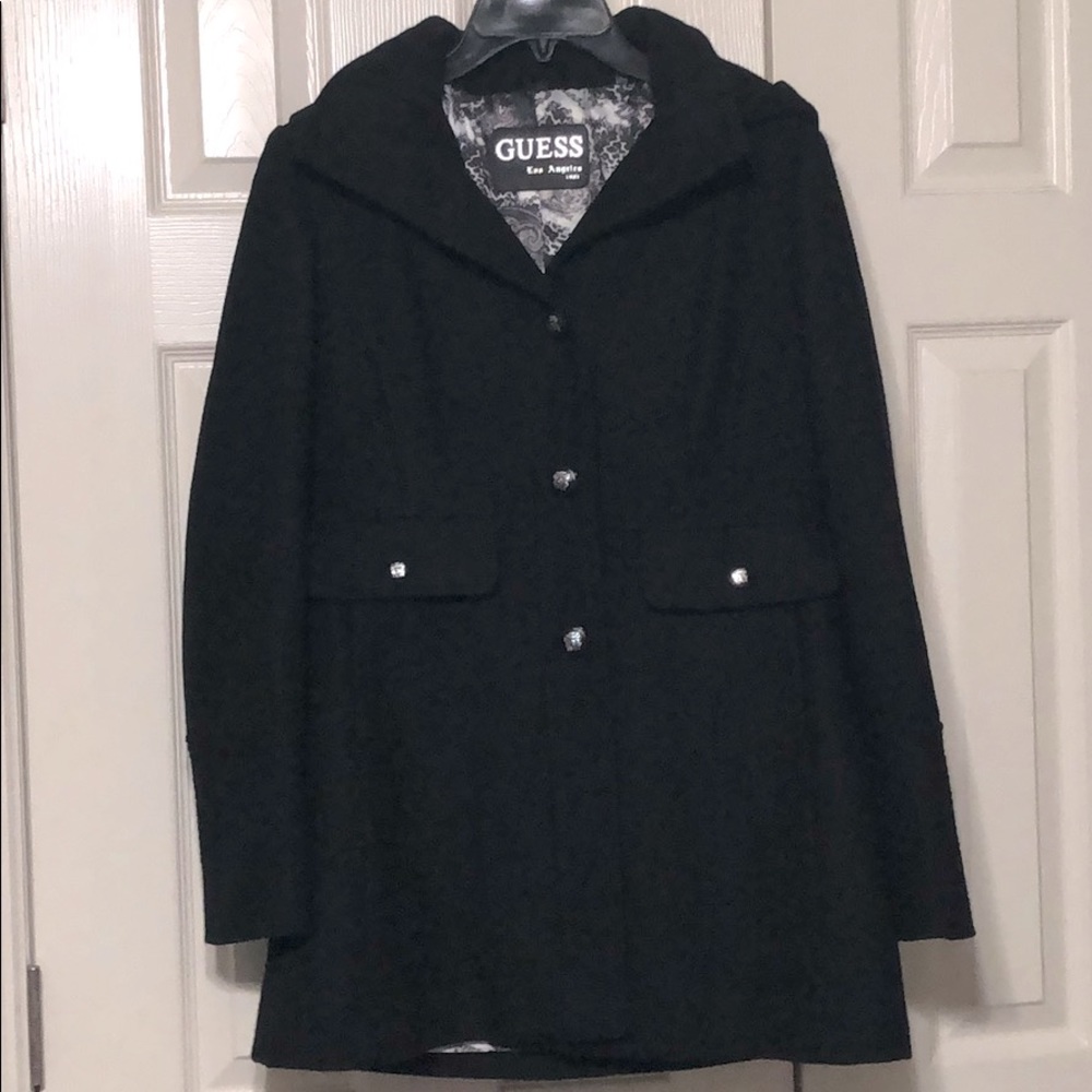 GUESS Black Coat Size Medium